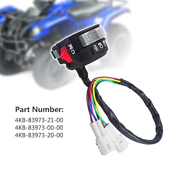 Left Handlebar Control Switch Yamaha Bear Tracker YFM250 Warrior YFM350 Wolverine Grizzly YFM125 2002-2013 Engine Control Headlight On-Off Start Light Switch 4KB-83973-21-00 4KB839730000