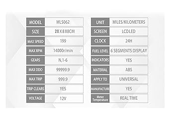 LED Indicator Odometer Optional Backlight Tachometer Dashboard Motorcycle Digital Panel Universal Bicycle Speedometer Odometer for 1, 2, 4 Cylinder
