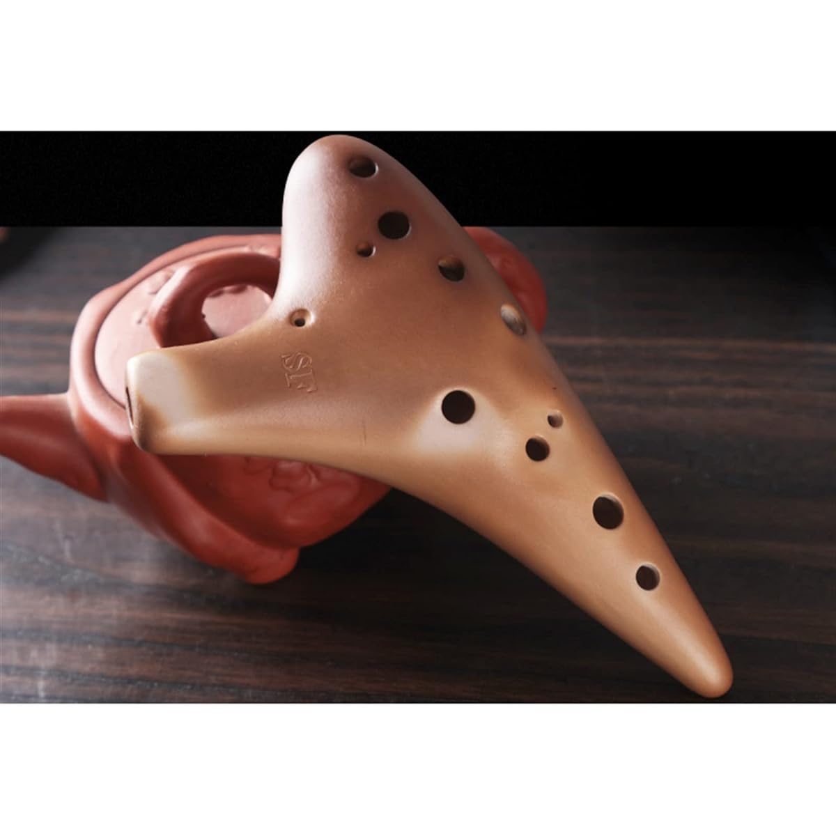 12 Holes Treble F Key Ocarina Musical Instrument Professional Smoked Handmade Ceramic Ocarina Ocarina Musical Instrument