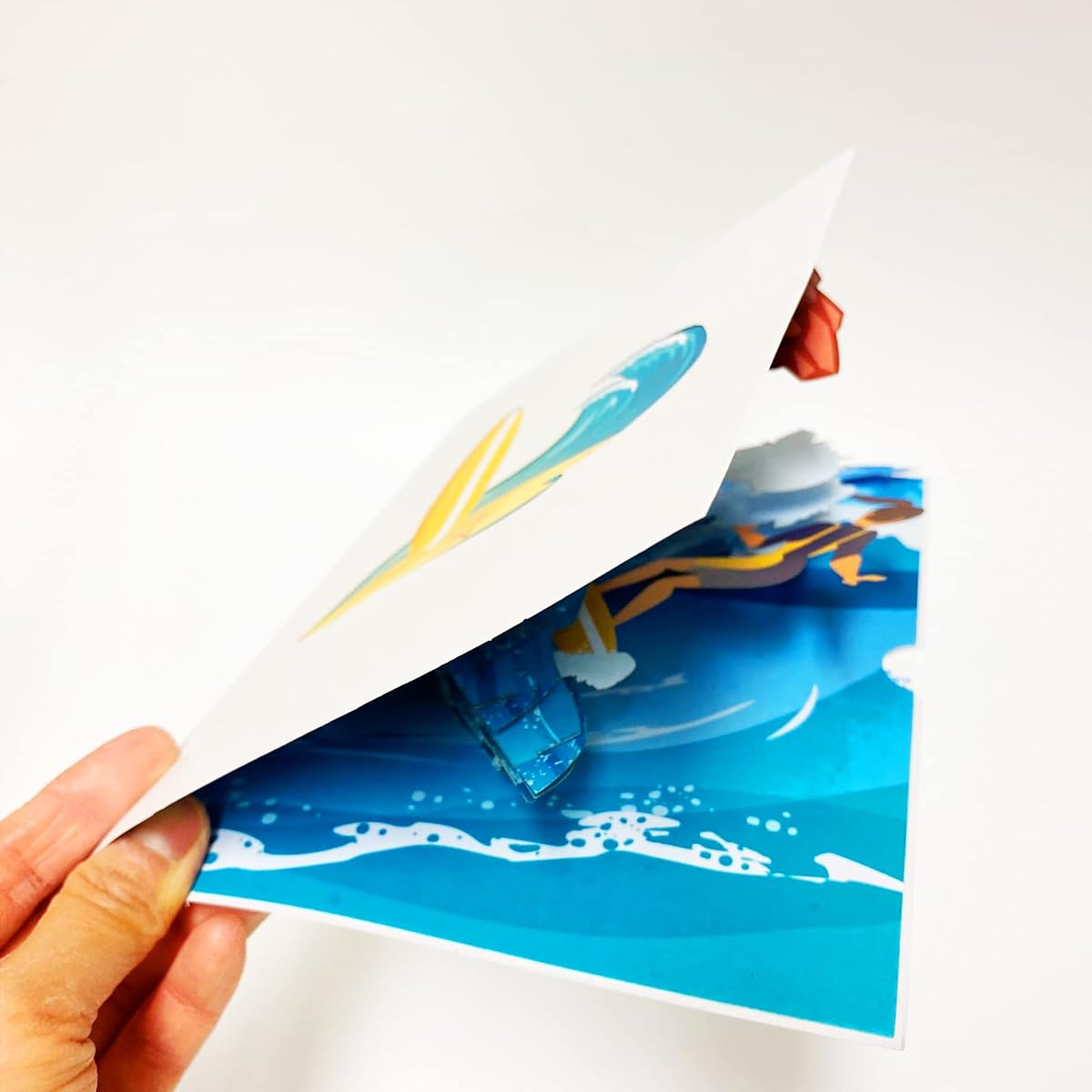 Surfer Pop Up Birthday Card (Girl) - Surfing Ocean Happy Birthday Special Occasion Retirement Graduation Friendship Anniversary Cards Unique Gifts for Girlfriend Wife Woman Female | Pop Card Express