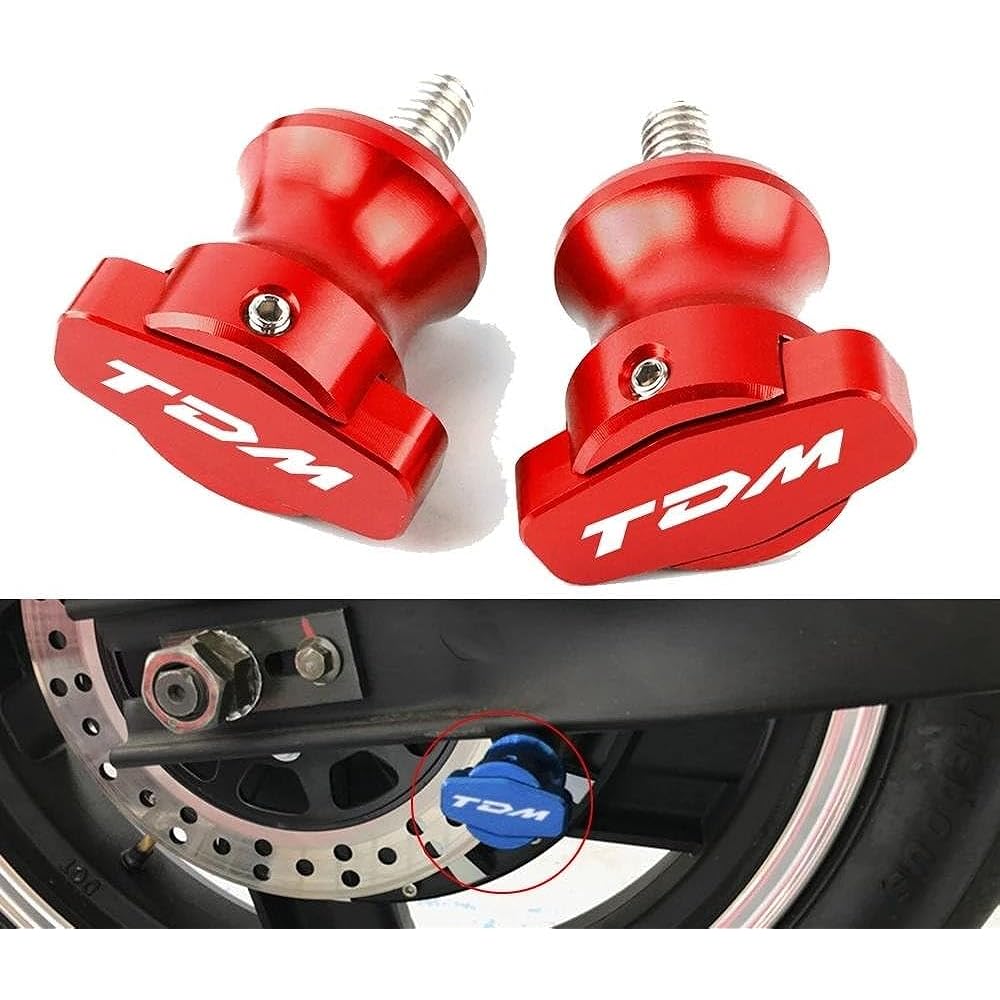 Bike Stand Swing Arm Slider 6mm Motorcycle Stand Screw CNC Aluminum Swing Arm Spool Slider For TDM 900 TDM900 2004-2015 TDM 850 TDM850 1991-2020 (Color: Titanium)