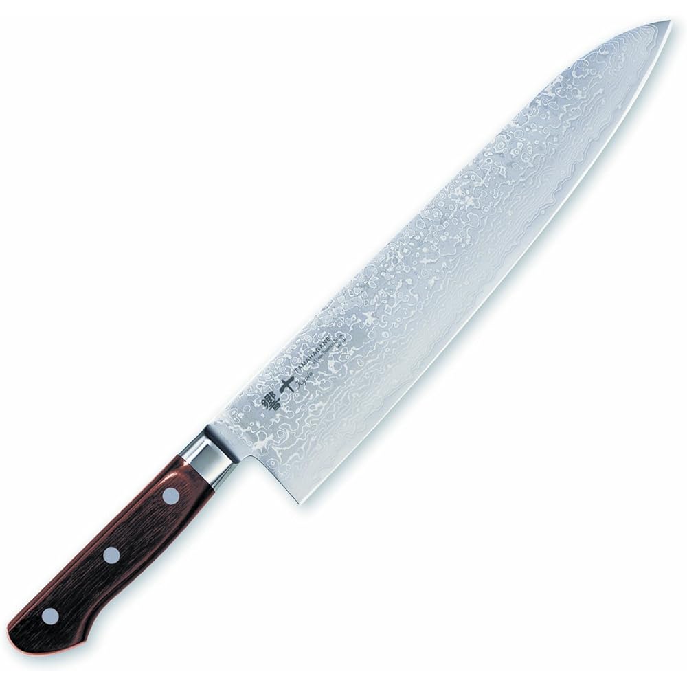 Kataoka Seisakusho Gyuto Knife Silver 210mm Made in Japan TAMAHAGANE Hibiki 63 Layer Damascus Steel KP-1105