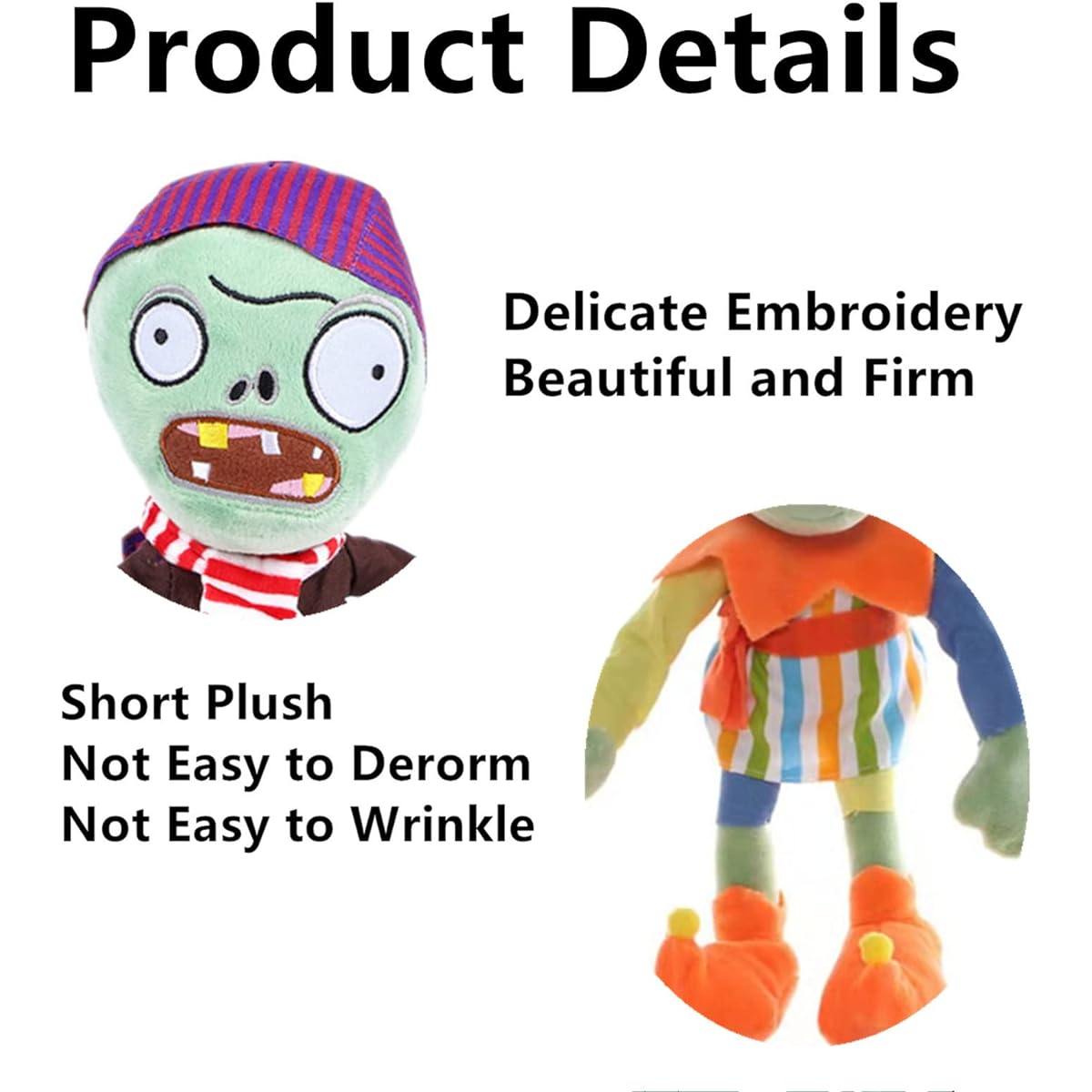 Plants vs Zombies Plush Toys Set Toy Bonk Choy, 1 2 Plush Soft New Pirate Zombie Doll Jester Zombie Plush Green Peashooter PVZ Figure Gargantuar Zombies Doll New