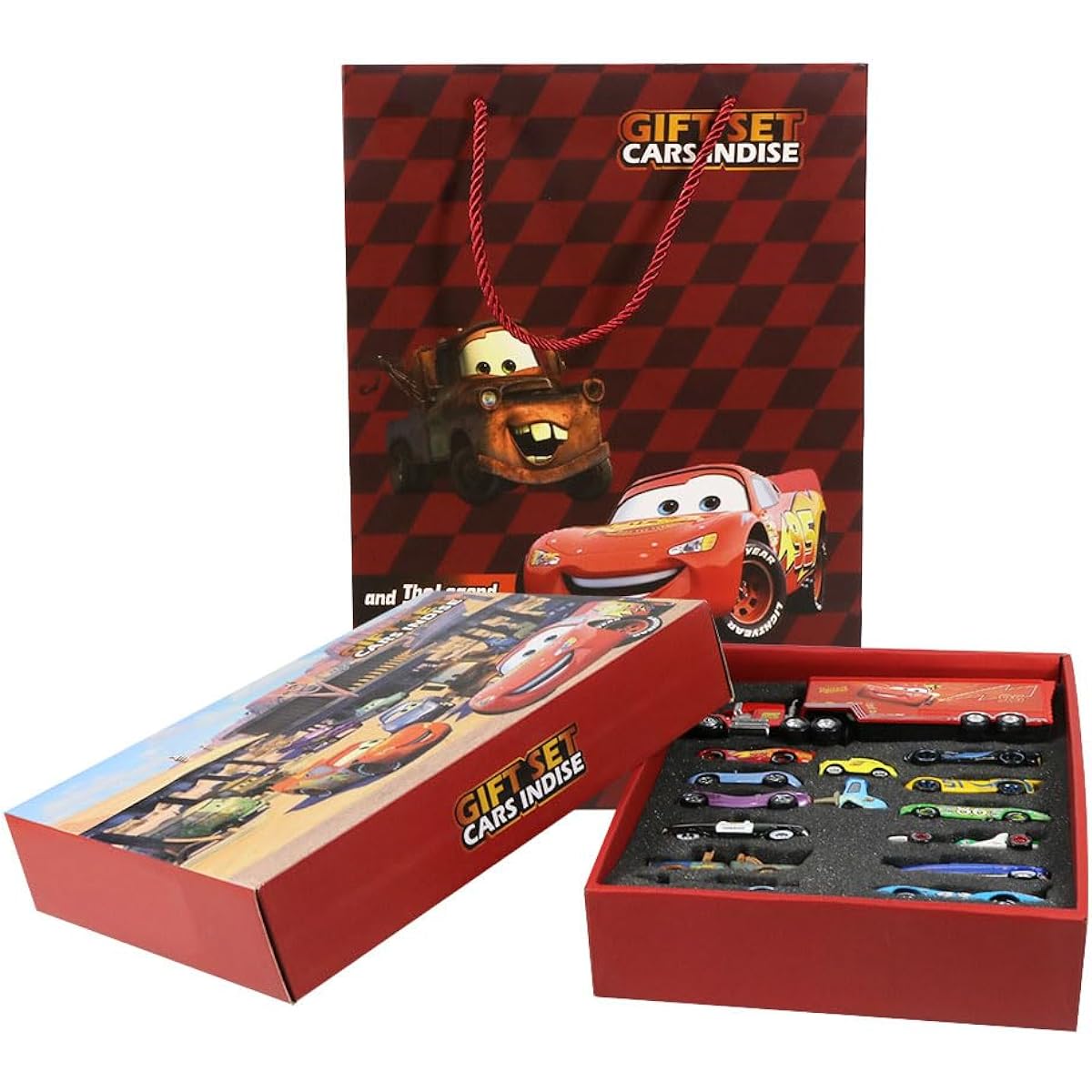 15pcs Movie Cars 2 3 McQueen Mater Chick Hicks Uncle Mac Toy Set Diecast 1:55 Box Toy Car Model Vehicle Kids Boys