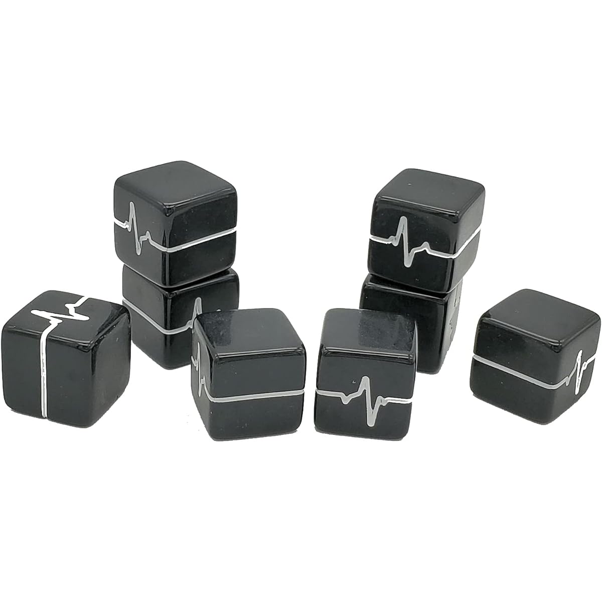 Impact! Miniature Human Pulse Fate/Fudge Dice - Set of 8 - Black