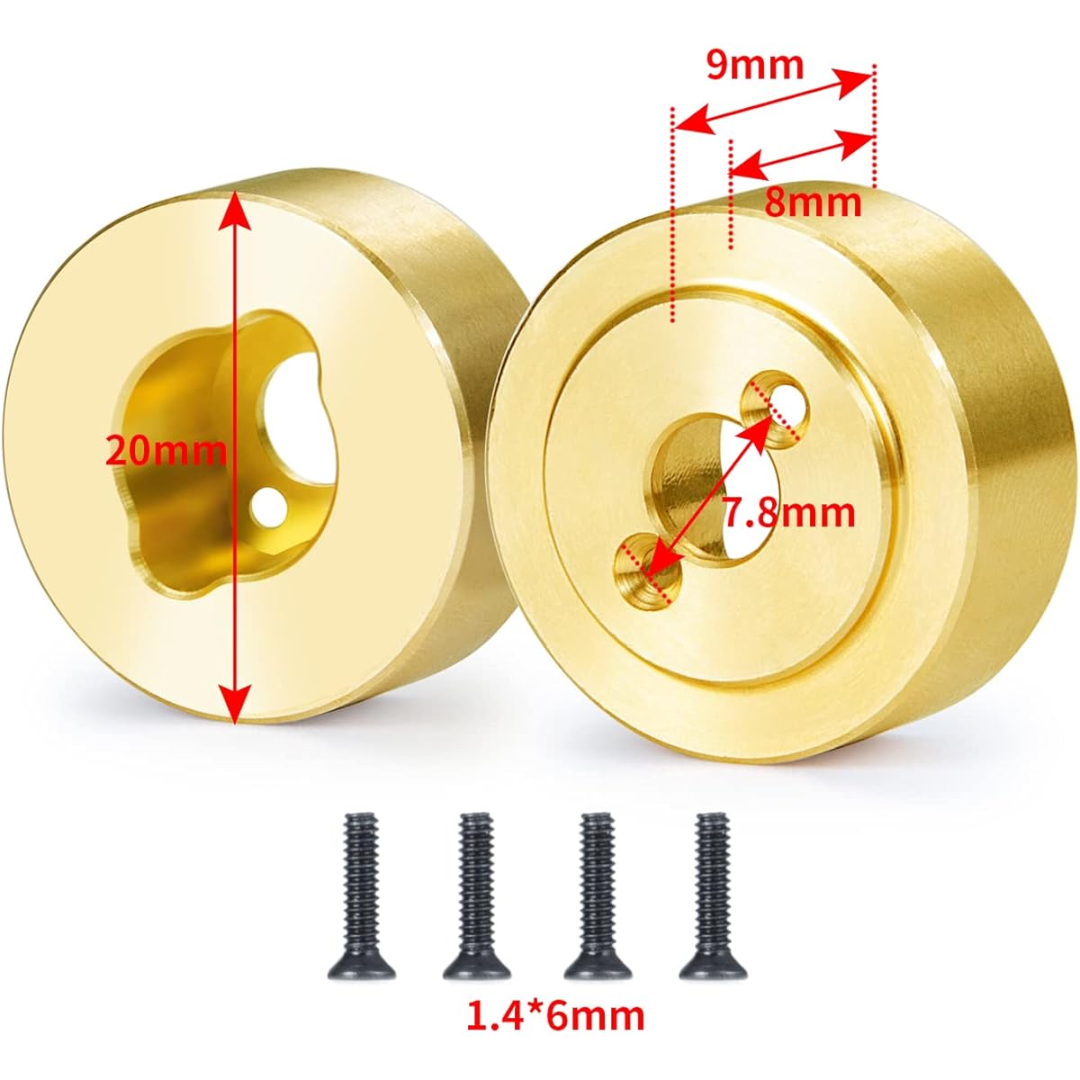 btdeal 1/24 RC Heavy Duty Brass Rear Cup Weight with Driver Tool for AXIAL SCX24 90081 AXI00002 AXI00005 AXI00006 Crawler Car
