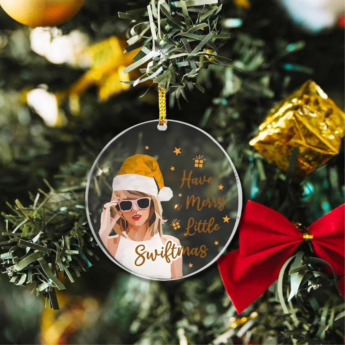 PawCrystal Have a Merry Little Swift Christmas Crystal Ornaments - Trendy Christmas Ornaments with Pop Culture, Movies and Music Themes