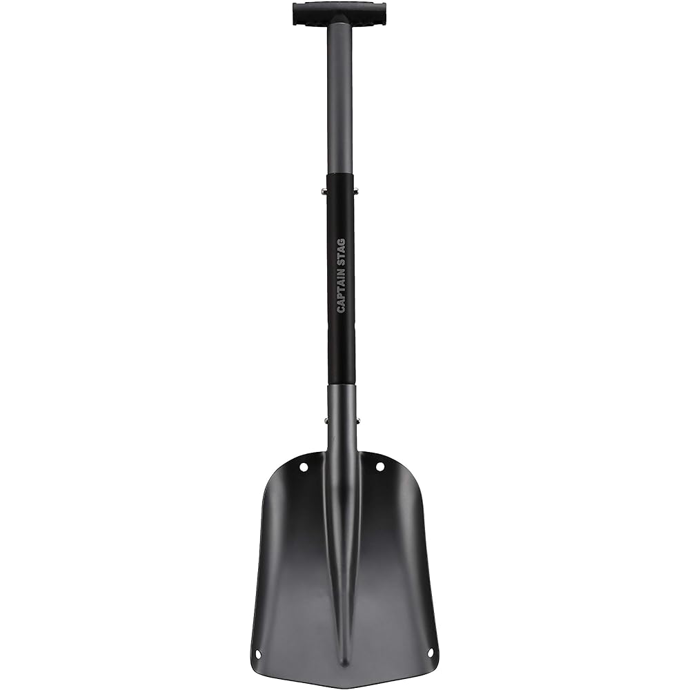 CAPTAIN STAG Scoop, Snow Removal, Car-mounted Aluminum Joint Scoop, 2 Level Adjustment, Storage Bag Included, Black