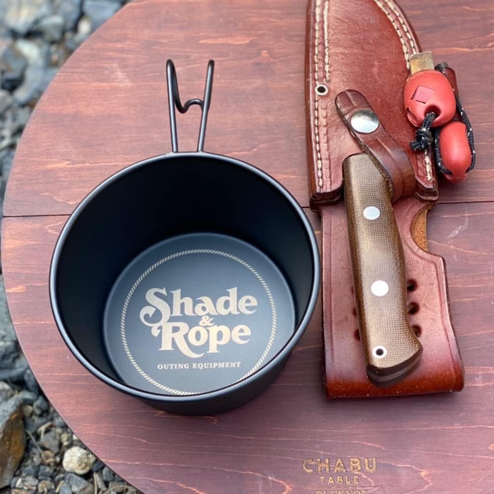 Shade&Rope Black Sierra Cup Sierra Cup Stainless Steel Direct Fire Black Matte with Graduation Deep Shallow Type Made in Japan Tsubame Sanjo (600ml)