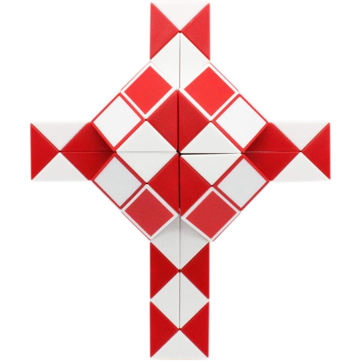 Mipartebo Magic Snake Ruler Cube Puzzles 72 Wedges Brain Teaser Twist Toys White and Red