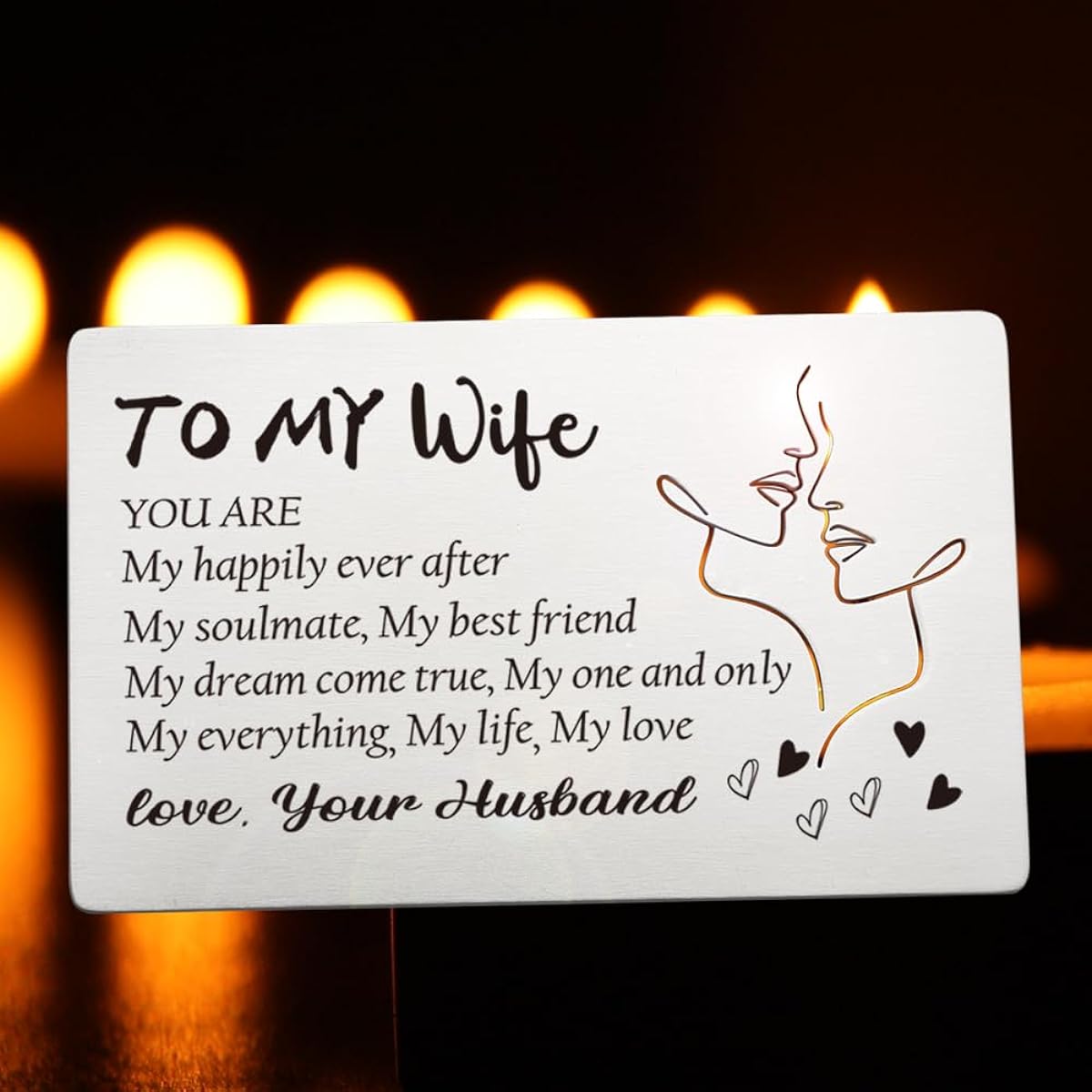 To My Wife Wallet Insert Cards Anniversary Cards for Her Wife Birthday Card from Husband Love Love Note Engraved Wallet Insert Card Gifts for Wife Birthday Wedding Anniversary Valentine's Day Romantic Mother's Day Gift Card Gifts for Wife