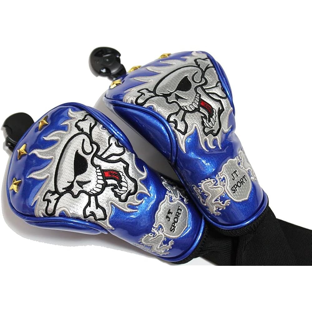 Fairway Wood Cover Skull King Series 3 and 5 Set of 2 Black, Blue, Red, White Select Plaza