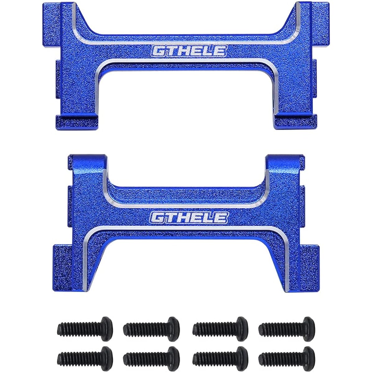 GTHELE Aluminum Front & Rear Bumper Mount Set Traxxas TRX4M Upgrade Parts for 1/18 RC Crawler Car (Dark Blue)