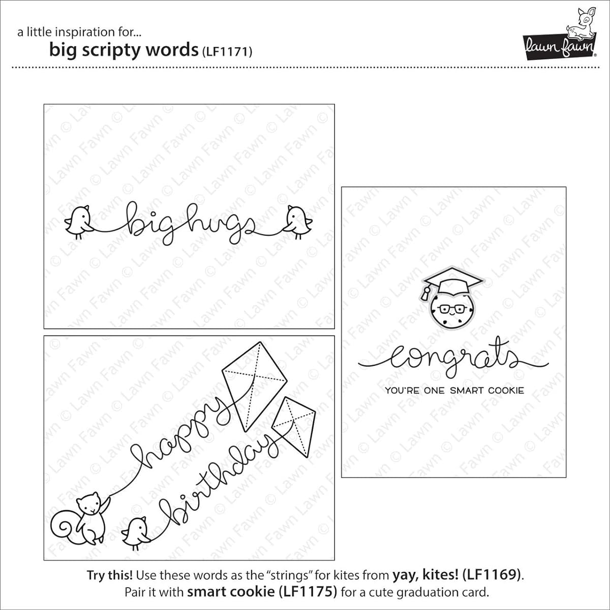 Lawn Fawn Clear Stamps Big Scripty Words by Lawn Fawn