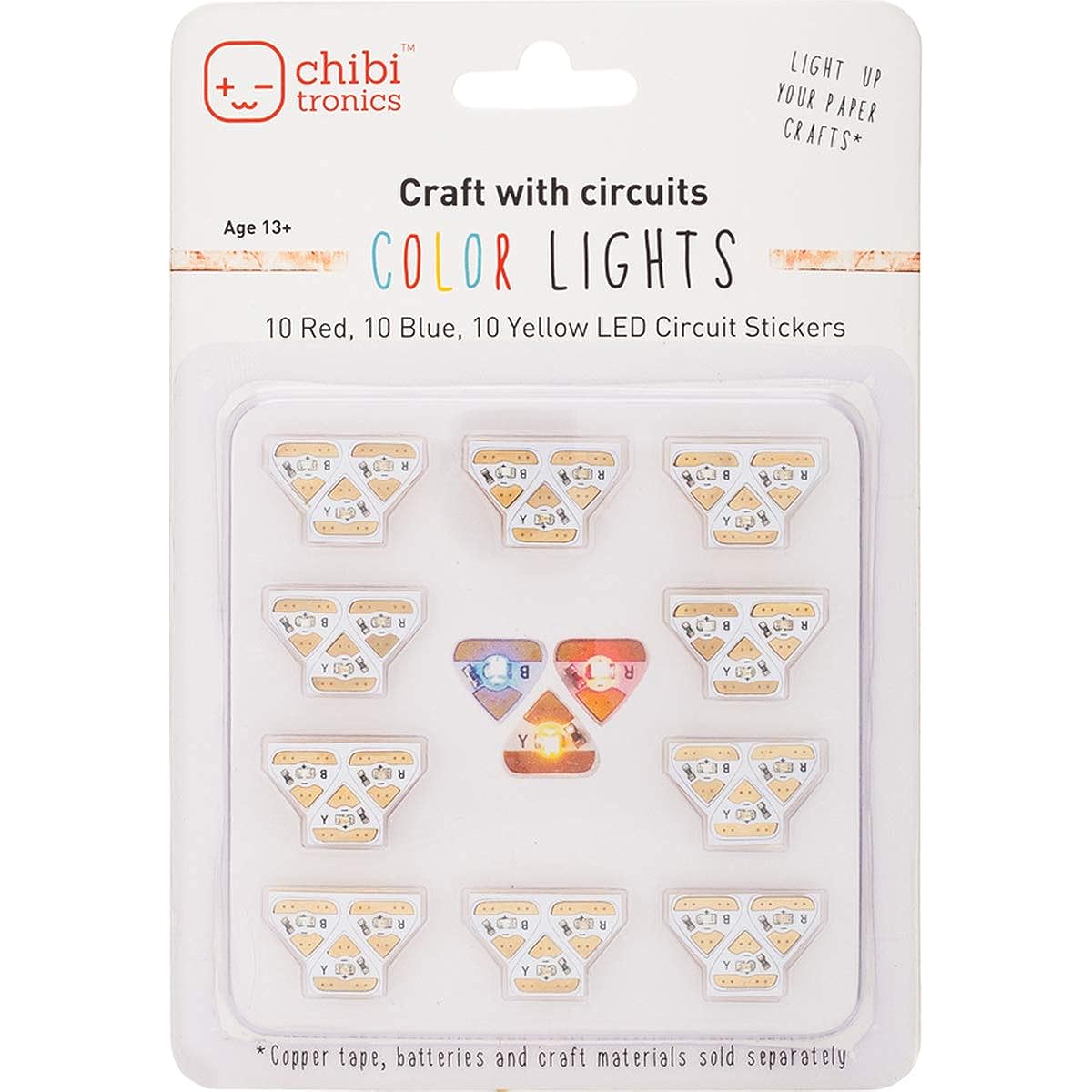 Chibitronics LED Sticker Mega Pack Red, Yellow, Blue