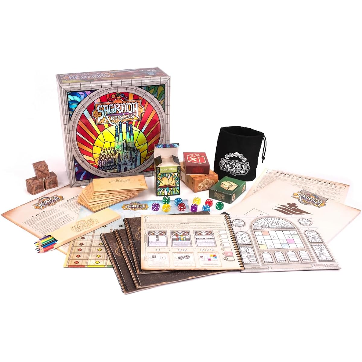 Sagrada Artisan A strategy game based on the award-winning board game Sagrada! | Family board game for kids & adults | Ages 10+ | 2-4 players | Easy to learn (Deluxe Edition)