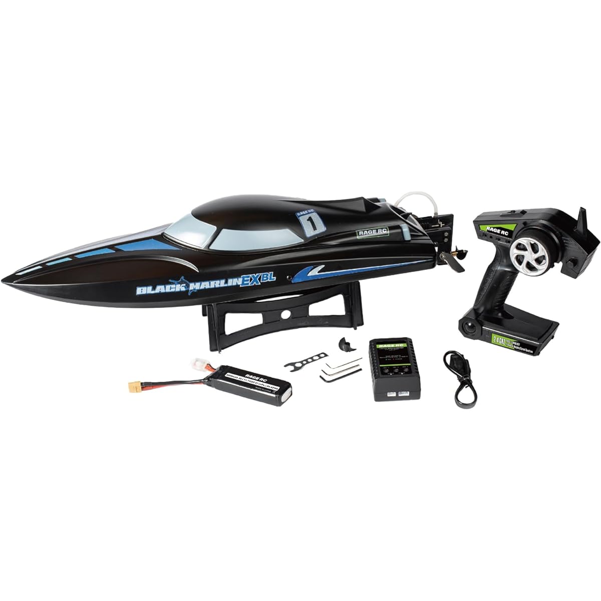 Rage RC B1405 Black Marlin Ex Brushless RTR Boat