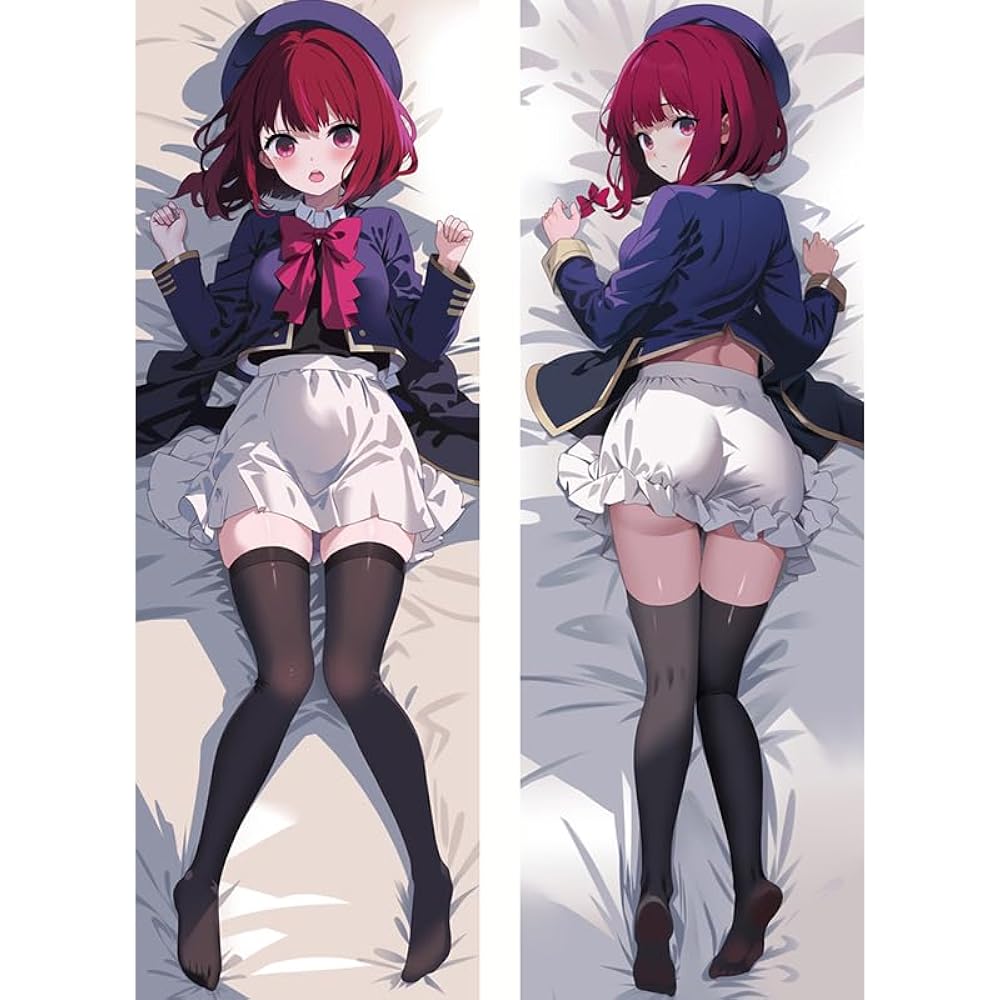 TARRA Oshinoko Body Pillow Cover Arima Kana Cushion Cover Arima Kana 2way Life-Size Doll Doujin Arima Kana Co-sleeping Double-Sided Print Comfortable Pleasure Pillow Cover Sound Sleep (50*160CM)