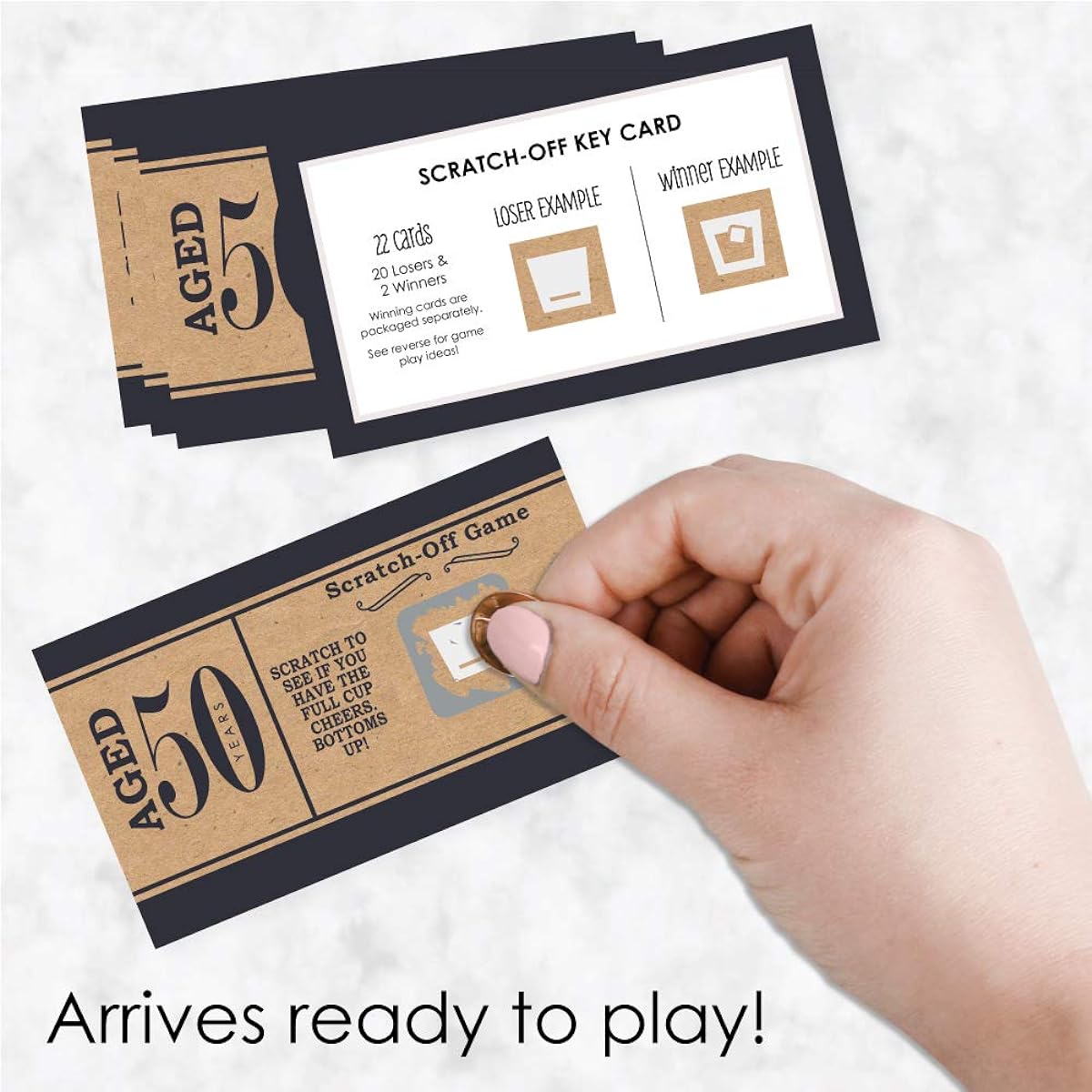 50th Milestone Birthday - Perfect Age Group - Birthday Party Game Scratch Off Cards - 22 Cards