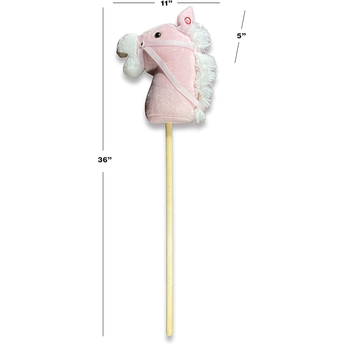 Nature Bound Stick Horse | Stick Horse Stuffed Animal Handmade Hobby Horse provides role play fun for toddlers and preschoolers. Hand sewn head, sturdy wood stick, plus neighbor & clip crop sounds (Pink)