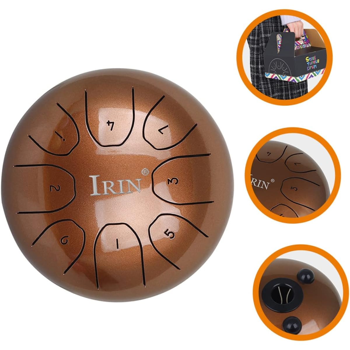 VINTORKY 1 Set Wangyou Drum Ether Drum Portable Drum Beginner Tongue Drum Panda Drum Steel Children's Tongue Drum Handpan Tank Drum Fantastic Drum Set c-key Handpan Drum 6 Note Ha