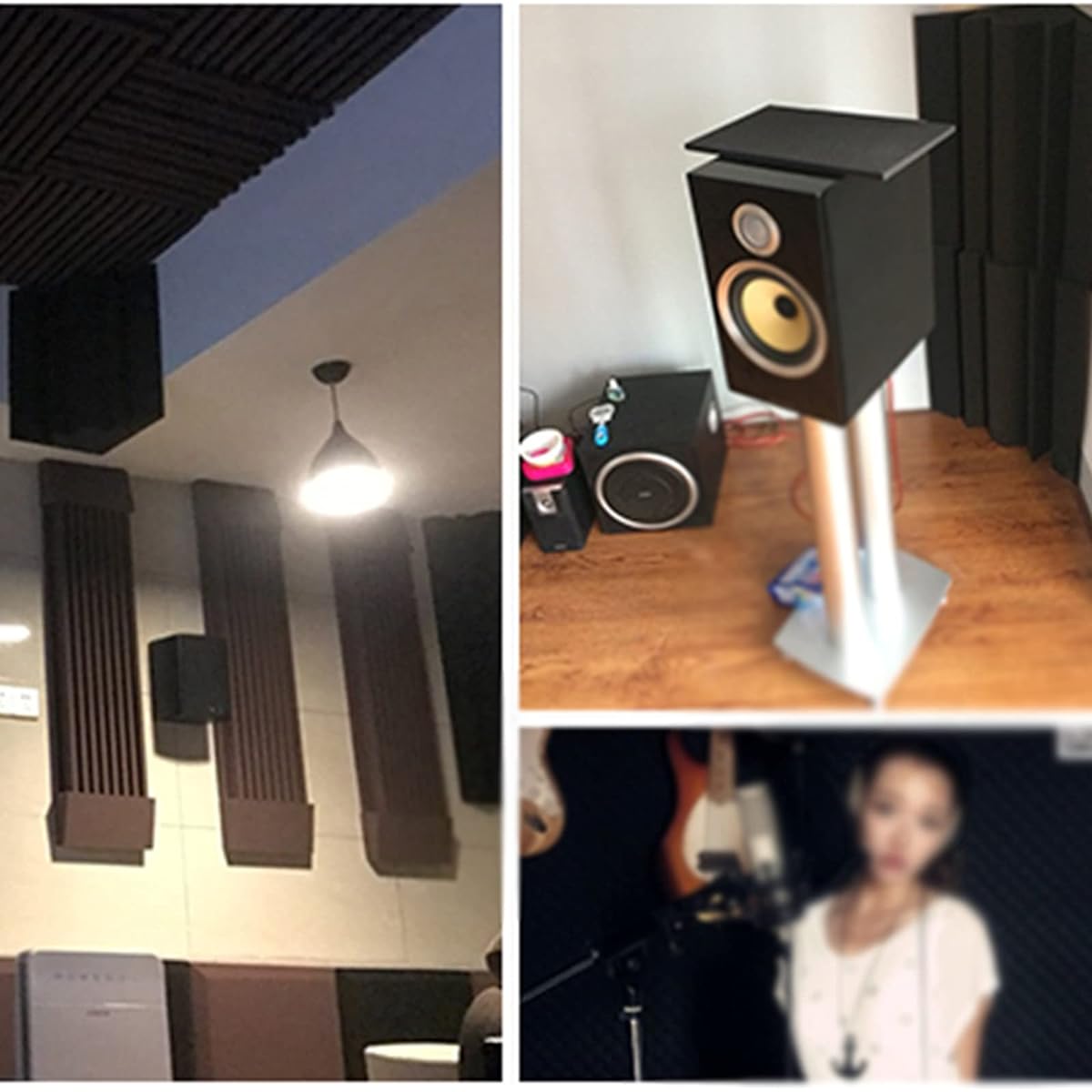 Soundproofing Mat, Flame Retardant Sound Absorbing Panel, Studio Soundproofing Accessories, Dance Studio, Music Room, Sound Absorbing Cotton (Purple 30*90*7.5CM) (Gray 30*30*7)