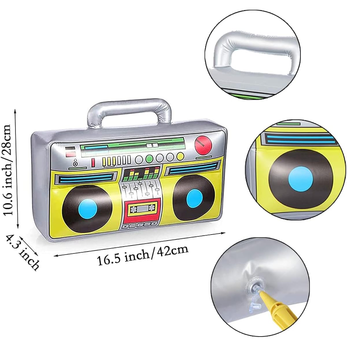 Inflatable Boom Box Inflatable Cell Phone Cosplay Props Hip Hop Theme Birthday Wedding Graduation 80's 90's Party Decorations Set of 3