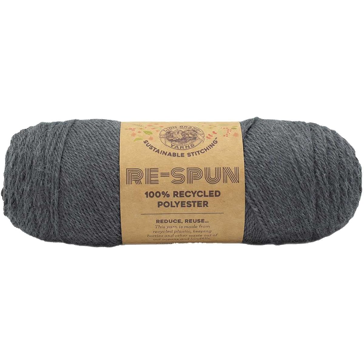 Lion Brand Respun Mercury 138-150 (6 Skeins) Same Dye Lot Worsted Medium #4 Soft Knit Yarn Crochet 100% Recycled Polyester Bundle Includes 1 Artsiga Craft Bag