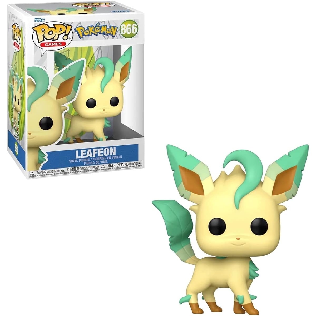 Pokemon - Leafeon Pop! Vinyl Figure (with compatible Pop Box Protector Case), Multicolor, 3.75"
