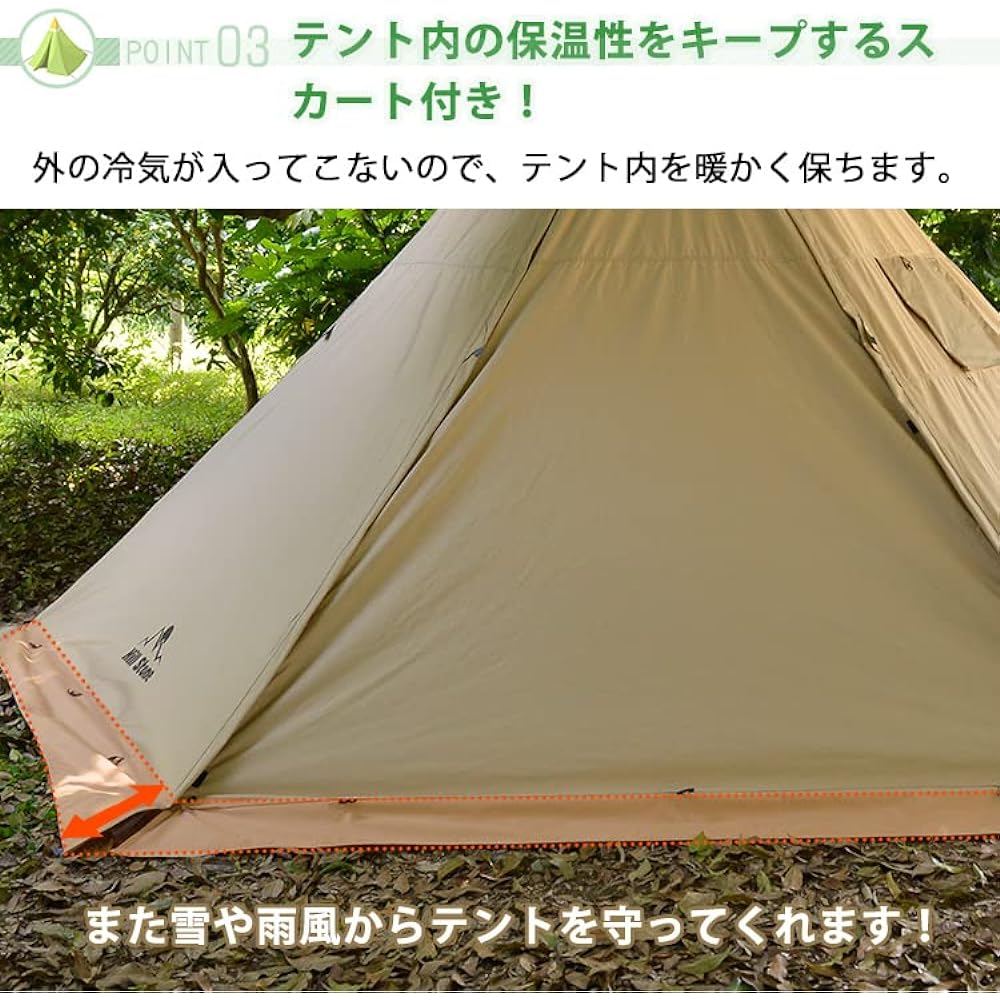 Alice in the Land of Miscellaneous Goods Chimney Hole Cotton Tent with Chimney Hole One Pole Tent