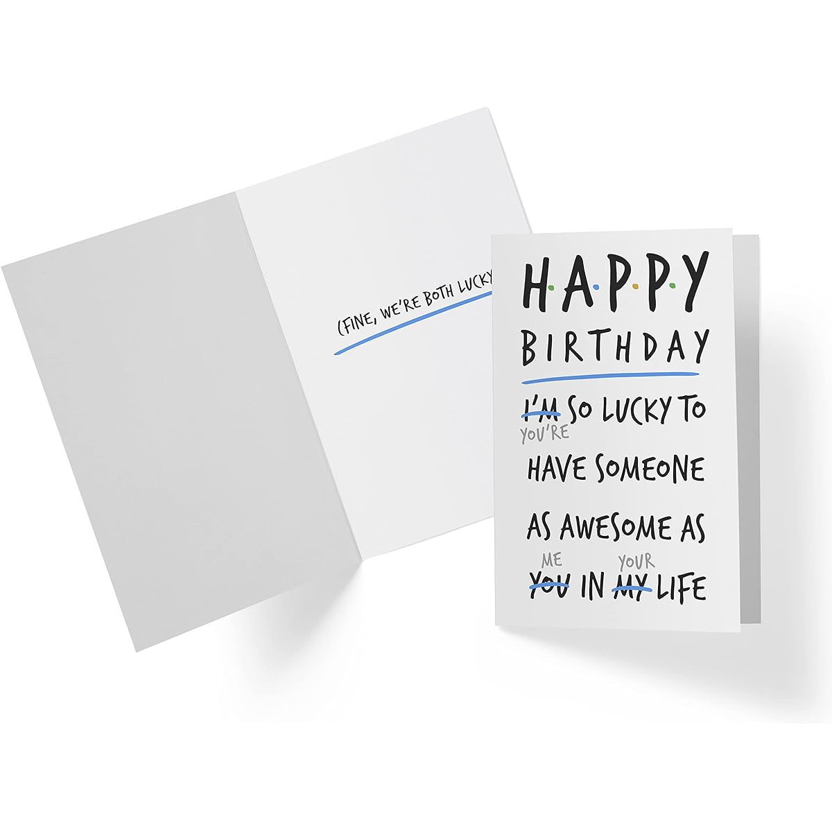 Karto Funny Birthday Card - You're Lucky To Have Someone As Awesome As Me | Happy Luck ブルー