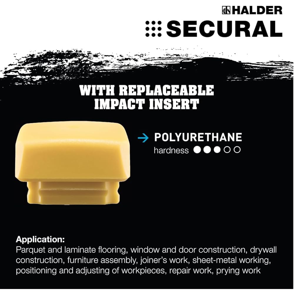 Rohmheld Halder HALDER Shockless Recoilless Secular Hammer Polyurethane (Yellow) Diameter 30 x 40 3380.040