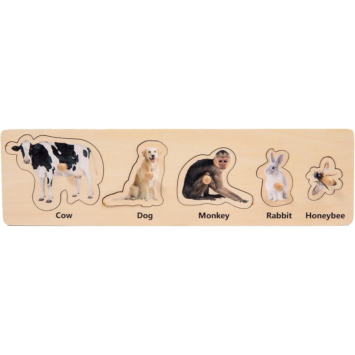 Adena Montessori Interactive Animal Puzzle Set - Discover the World of Animals and Their Foods - 2 Years Old Toddler Toddler