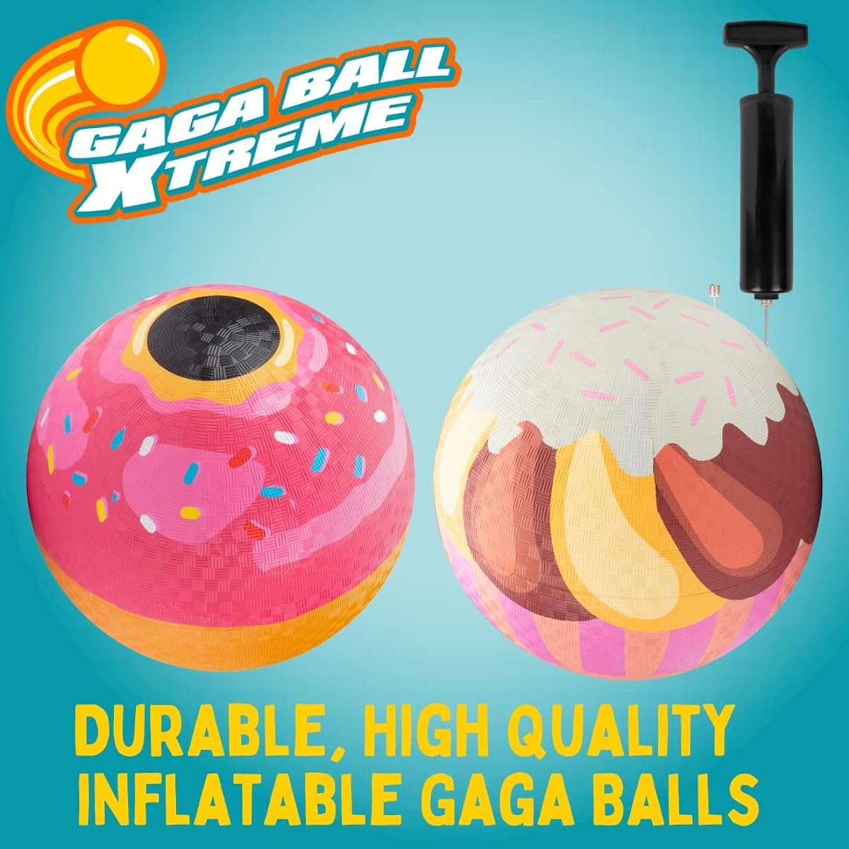 SCS Direct Gaga Desert Theme Playground Ball (8.5") with Inflatable Durable Rubber Pack Recess Dodgeball Kickball Gagaball Official Play & School Fun Outdoor Toy Gift for Kids