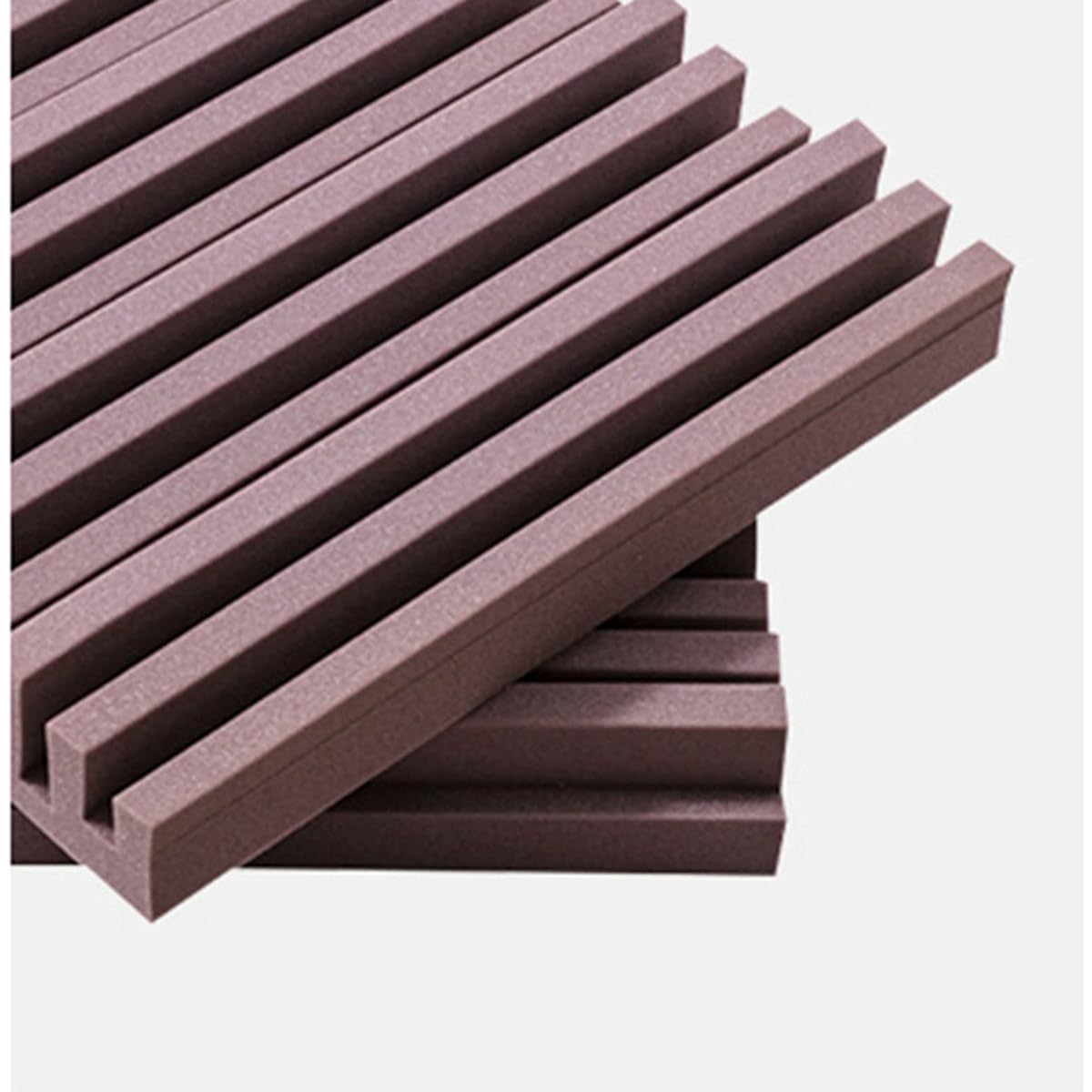 Anti-Noise 10pcs Striped Acoustic Foam Tiles Soundproofing Foam Wedges Noise Absorbing Pads Soundproofing Accessories for Piano Room Cinema Wall Decor (Purple 50*50*)