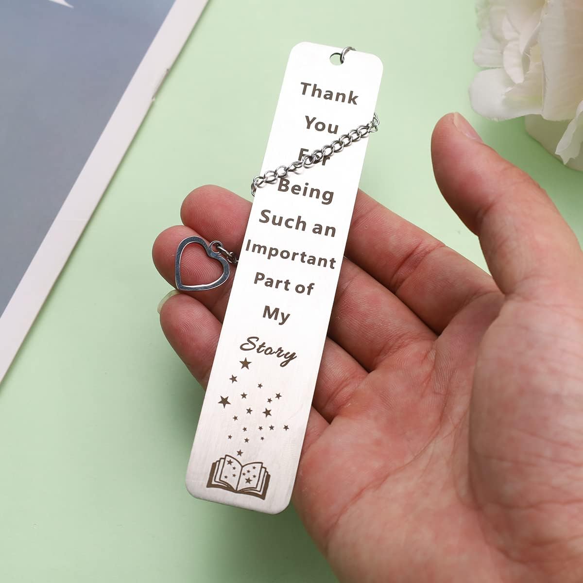 Thank You Gift Boss Women Men Bookmark with Small Chain Leader Colleague Employee Christmas Birthday Valentine Boss Gift Friend Book Lover Teacher