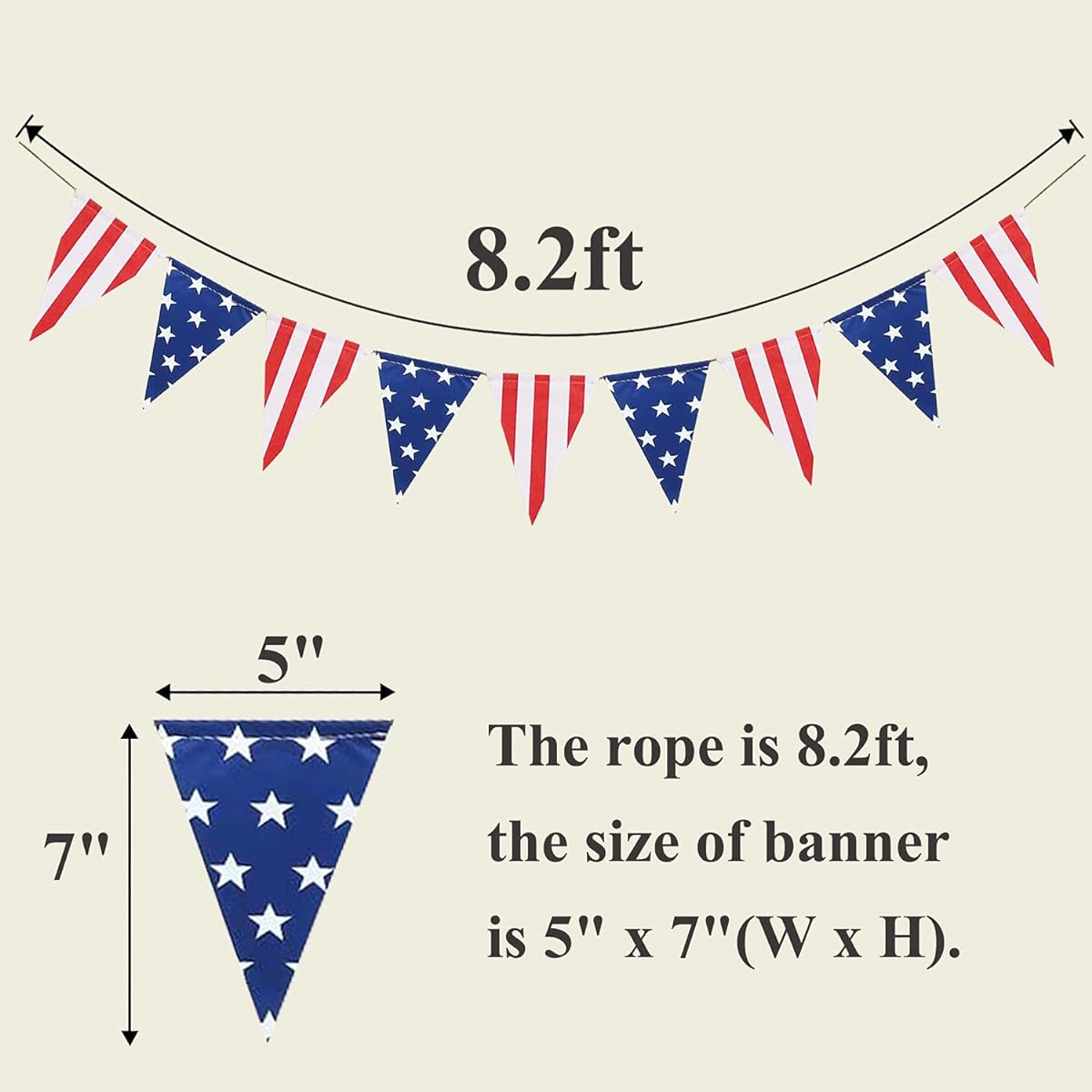 FAKTEEN American Stars and Stripes Flag Decoration USA Triangle Banner Patriotic Party Decorations 4th of July Independence Day Party Supplies