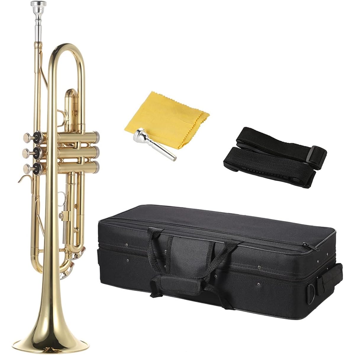 Trumpet BB B Flat Trumpet Brass Gold Painted Exquisite and Durable Musical Instrument
