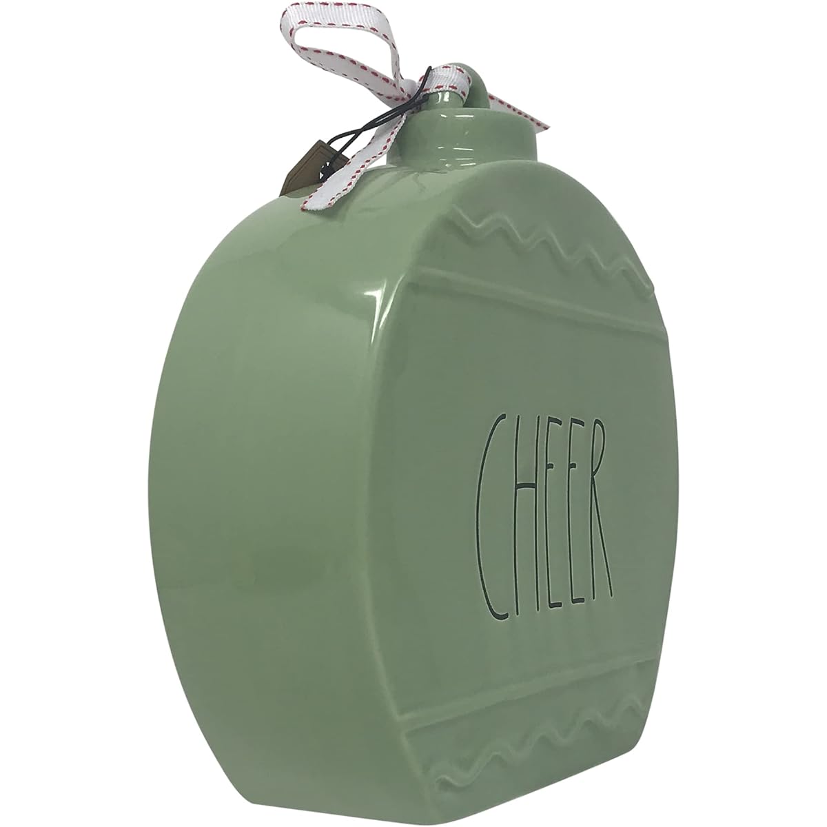Rae Dunn by Magenta Ceramic Christmas Tabletop Ornament (M, Cheer/Green)