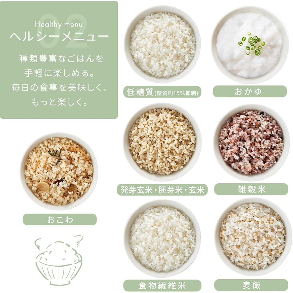 IRIS OHYAMA Rice Cooker, 3 Cups, Microcomputer Type, Brown Rice, Glutinous Barley, Complete Healthy Menu, 50 Different Types of Cooking Function, Extra Thick Pot Design, White, Living Alone, New Life, Stylish RC-MGA30-W
