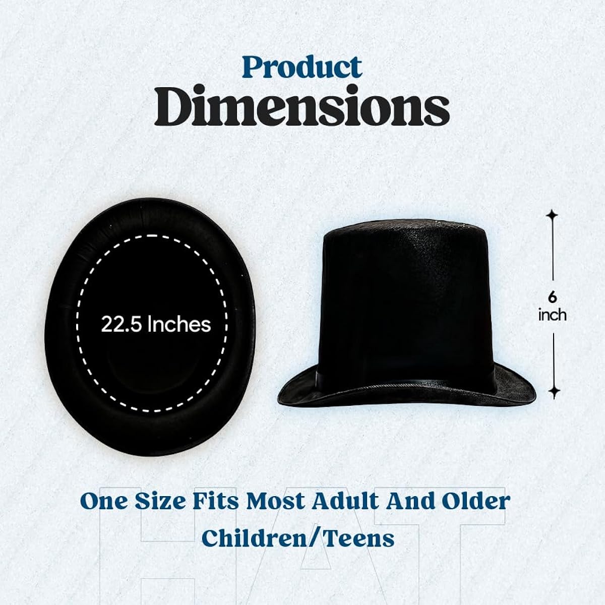 Black Felt Top Magician Costume Hat by Funny Party hats (Black - 1 Pack)