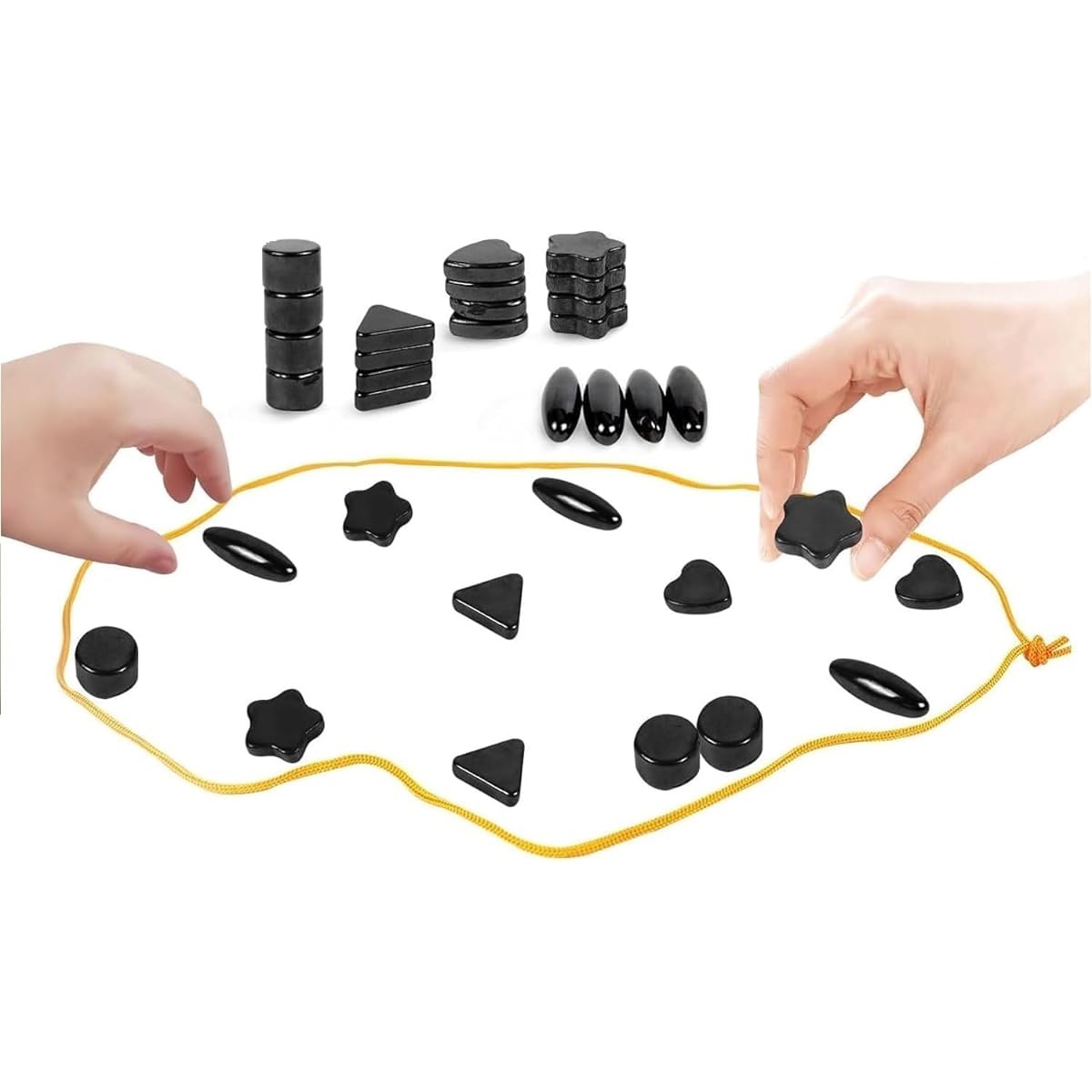 Magnetic Chess Game (2024) Magnetic Chess Game with String and Stones Family Magnetic Board Game Rope and Lock Set Magnetic Chess Board Game