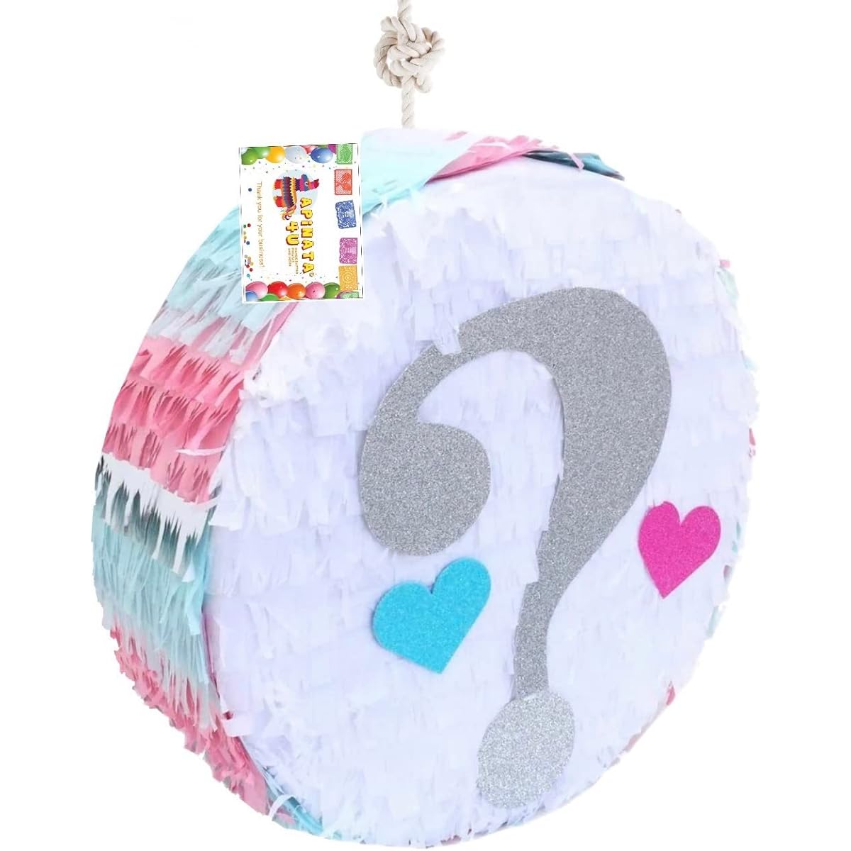 Love Theme Gender Reveal Pull String Pinata 16"