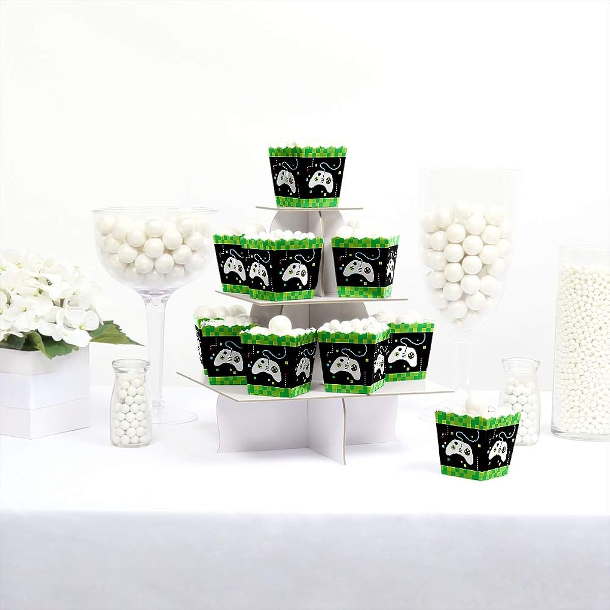 Game Zone - Party Mini Favor Boxes - Pixel Video Game Party Birthday Party Treats Candy Boxes - Set of 12