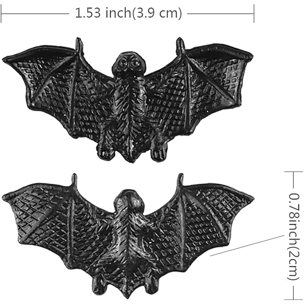 Saktopdeco 40pcs Black Bats Halloween Decorations Mini 3D Bats Plastic Toys Party Favors Artificial Bats for Crafts Spooky Scary Prank Toys