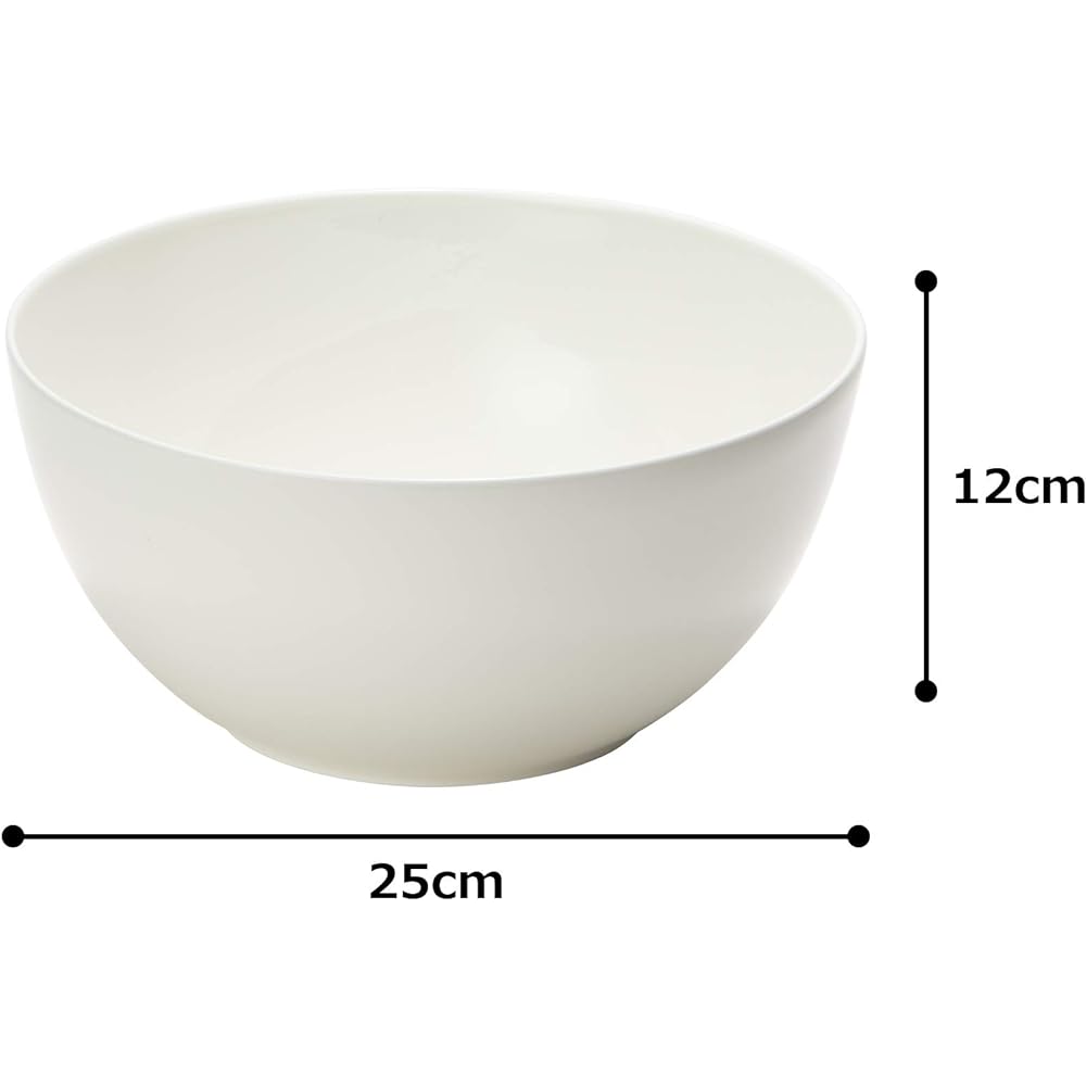 NARUMI Bowl Plate Styles COOL COUPE 25cm White Simple Stylish Bowl Salad Bowl Large Microwave Warm Dishwasher Safe Gift Box Included 51326-3572