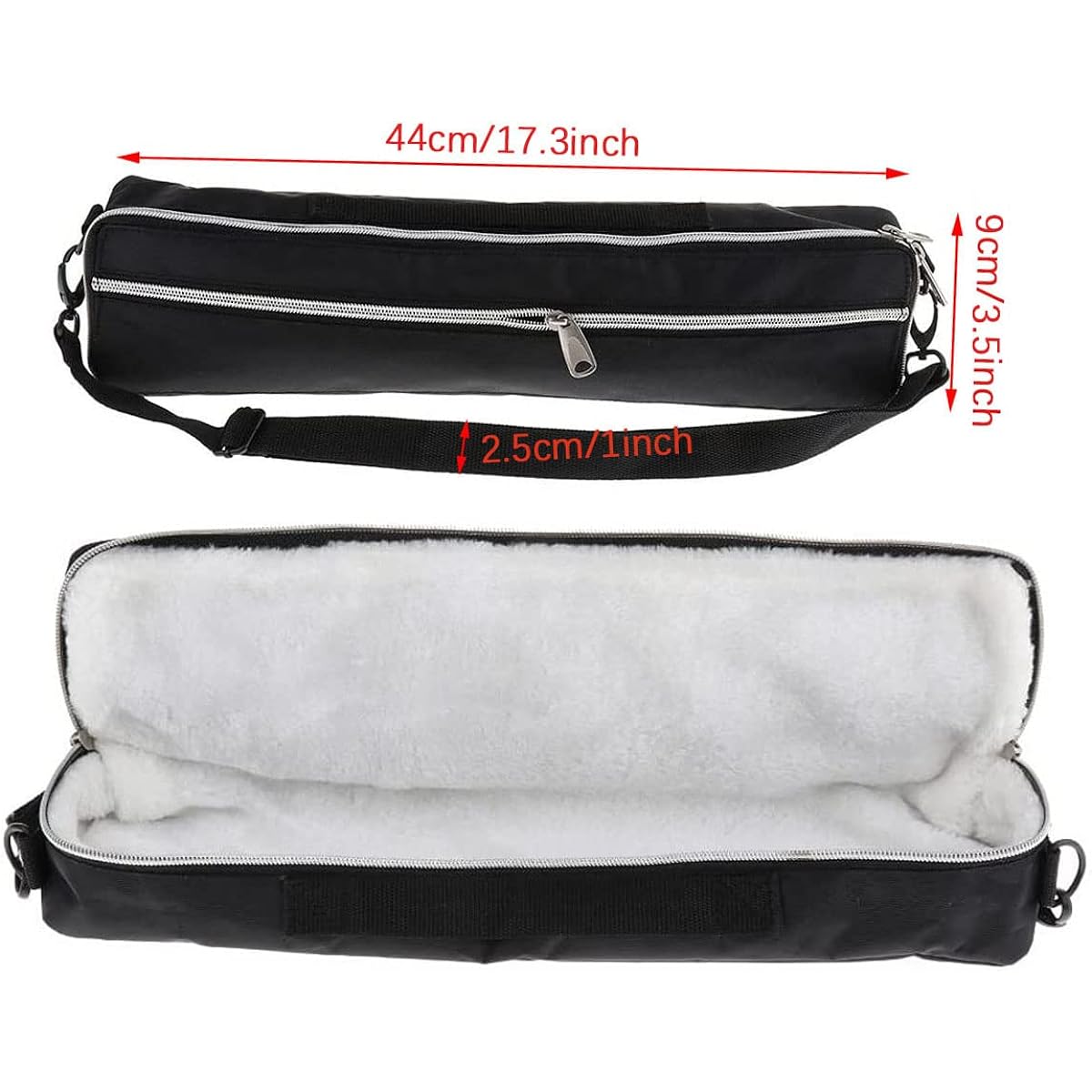 Jiayouy B Foot Flute Case Cover Bag Carry Handle with Shoulder Strap Solid Wood Flute Case Box for 17 Hole Flute