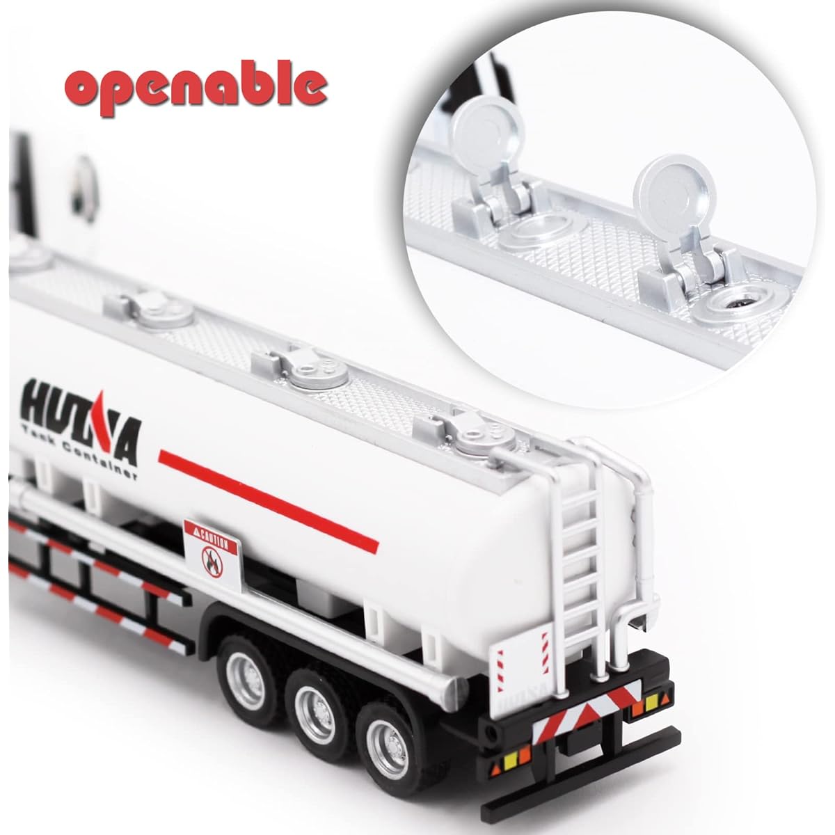 Gemini & Genius Oil Tanker Trailer Toy Heavy Duty Realistic Looking Alloy Hauler Toy Vehicles 1:50 Scale Diecast Tanker Truck Toy Truck for Kids (Detachable)