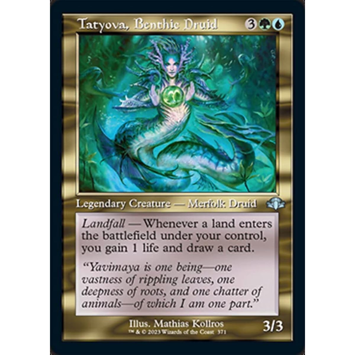 Magic: The Gathering - Tayoba, Benthic Druid (371) - Retro Frame - Dominaria Remaster