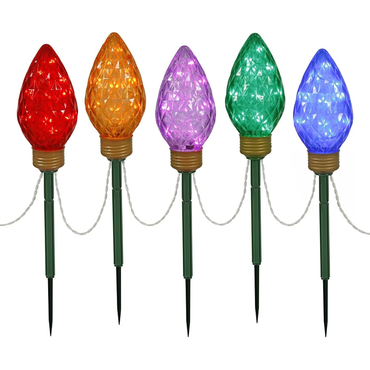 Vickerman Facet C9 LED Light Lawn Stake 5-Piece Set, 60 in. VICKERMAN X106430